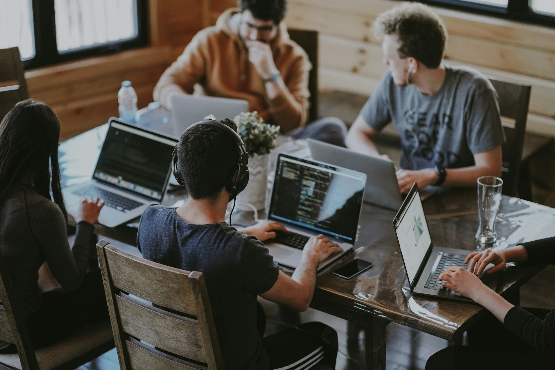 People working together on a digital project